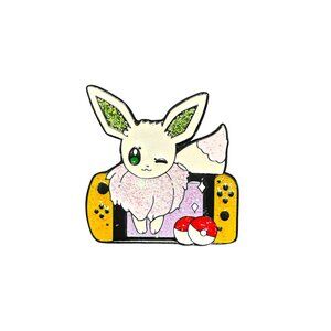 Pokemon Shiny Eevee Nintendo Switch Fan Art Enamel Pin Lapel Pin